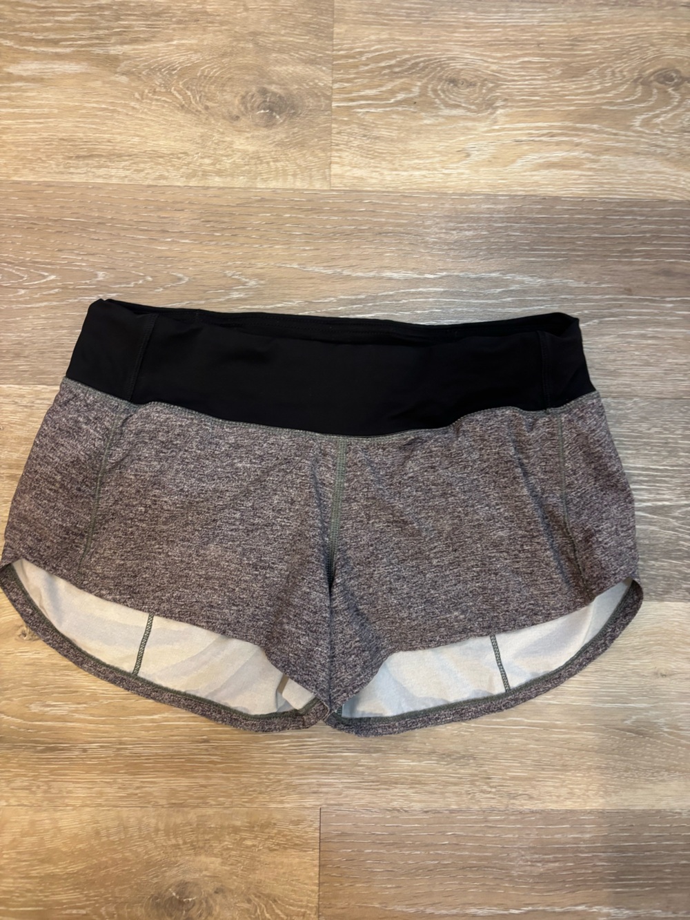 lululemon athletica Black Waistband Heather Gray Athletic Shorts